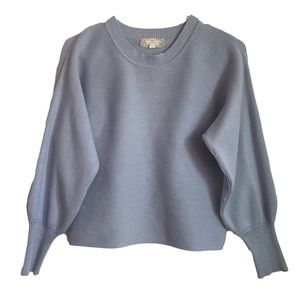 Pink Rose Women's Balloon Sleeve Baby Blue Sweater Size Medium